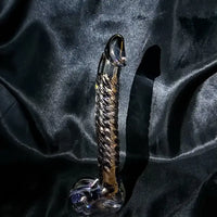 7.68in Crystal Colorful Spiral Textured Glass Dildo For G-Spot Masturbation