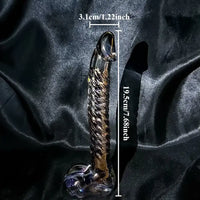 7.68in Crystal Colorful Spiral Textured Glass Dildo For G-Spot Masturbation