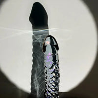 7.68in Crystal Colorful Spiral Textured Glass Dildo For G-Spot Masturbation