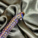 7.68in Crystal Colorful Spiral Textured Glass Dildo For G-Spot Masturbation