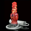 7.68in Fantasy Dog Kotted Silicone Soft Ejaculating Dildo For Men Women