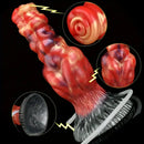 7.68in Fantasy Dog Kotted Silicone Soft Ejaculating Dildo For Men Women