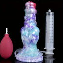 7.68in Fantasy Dog Kotted Silicone Soft Ejaculating Dildo For Men Women