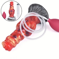 7.68in Fantasy Dog Kotted Silicone Soft Ejaculating Dildo For Men Women