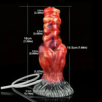 7.68in Fantasy Dog Kotted Silicone Soft Ejaculating Dildo For Men Women