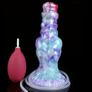 7.68in Fantasy Dog Kotted Silicone Soft Ejaculating Dildo For Men Women