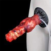 7.68in Fantasy Dog Kotted Silicone Soft Ejaculating Dildo For Men Women
