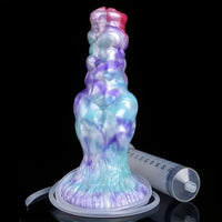 7.68in Fantasy Dog Kotted Silicone Soft Ejaculating Dildo For Men Women