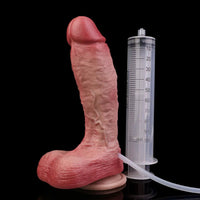 7.68in Liquid Real Cock Silicone Double Layer Realistic Cumming Dildo