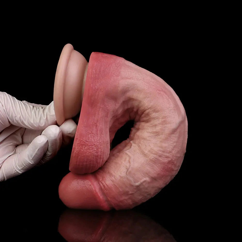7.68in Liquid Real Cock Silicone Double Layer Realistic Cumming Dildo