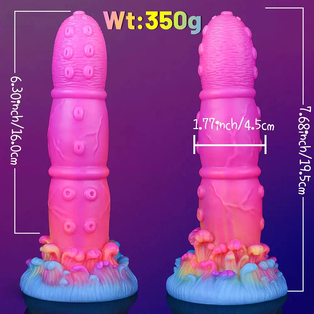 7.68in Liquid Silicone Soft Fantasy Odd Dildo For Women Vaginal Massager