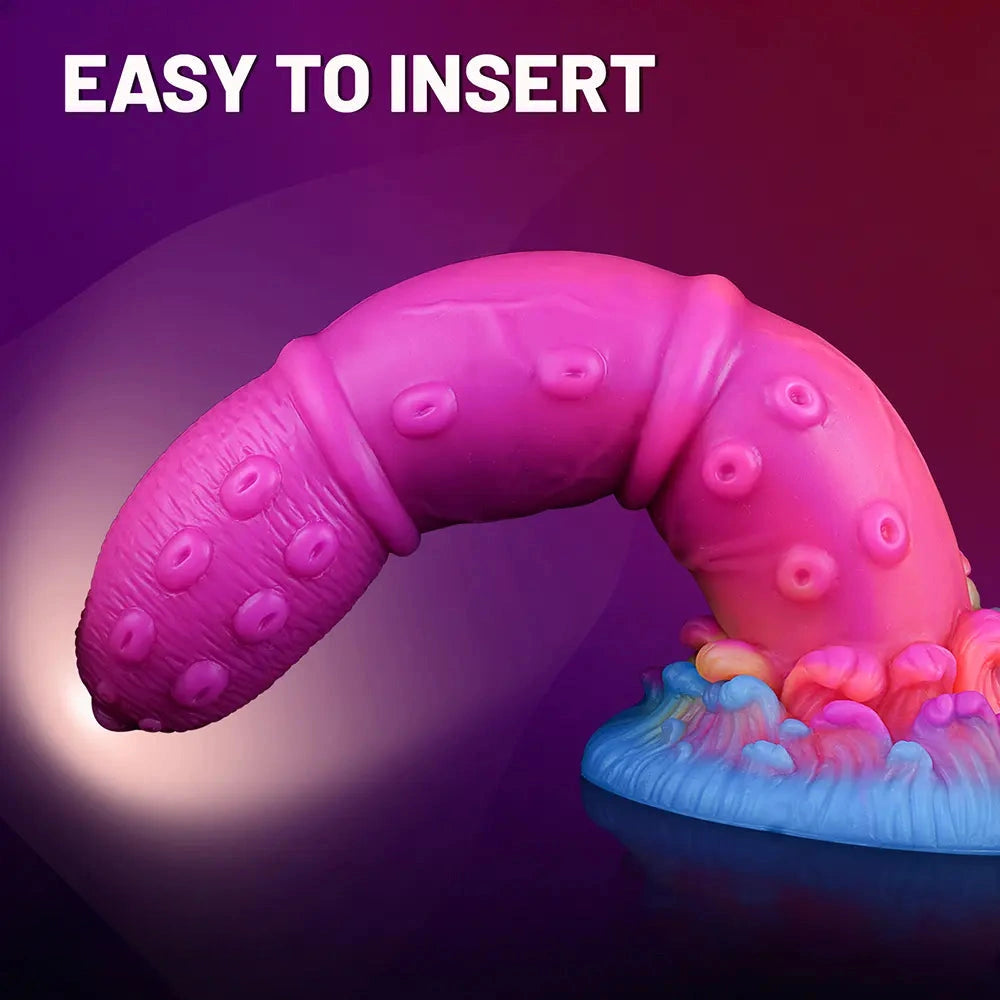 7.68in Liquid Silicone Soft Fantasy Odd Dildo For Women Vaginal Massager