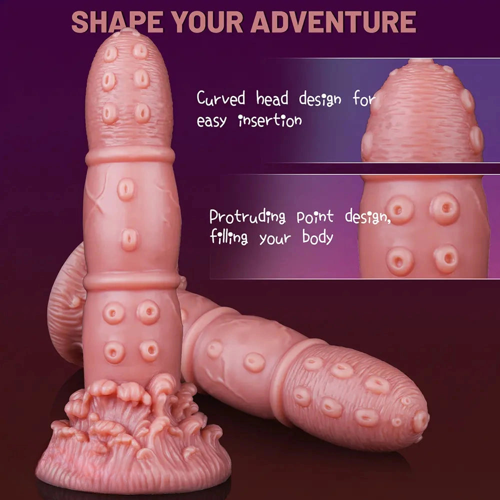 7.68in Liquid Silicone Soft Fantasy Odd Dildo For Women Vaginal Massager