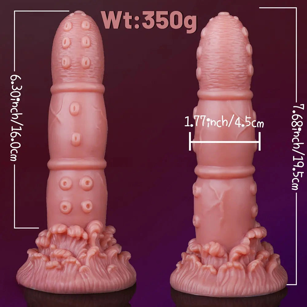 7.68in Liquid Silicone Soft Fantasy Odd Dildo For Women Vaginal Massager