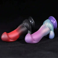 7.68in Mixed Color Abnormity Silicone Fantasy Soft Dildo Adult Sex Game Toy