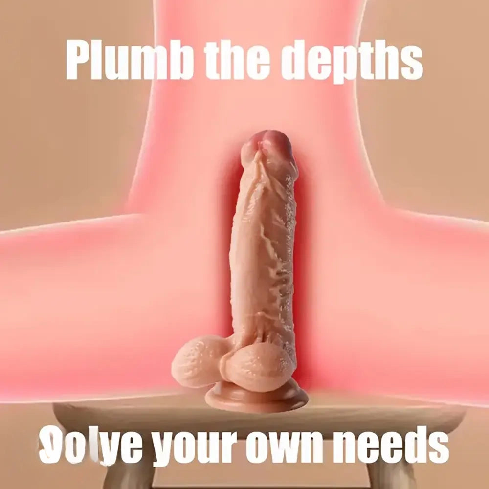 7.68in Real Feeling PVC Suction Cup Dildo Anal Expander For Women