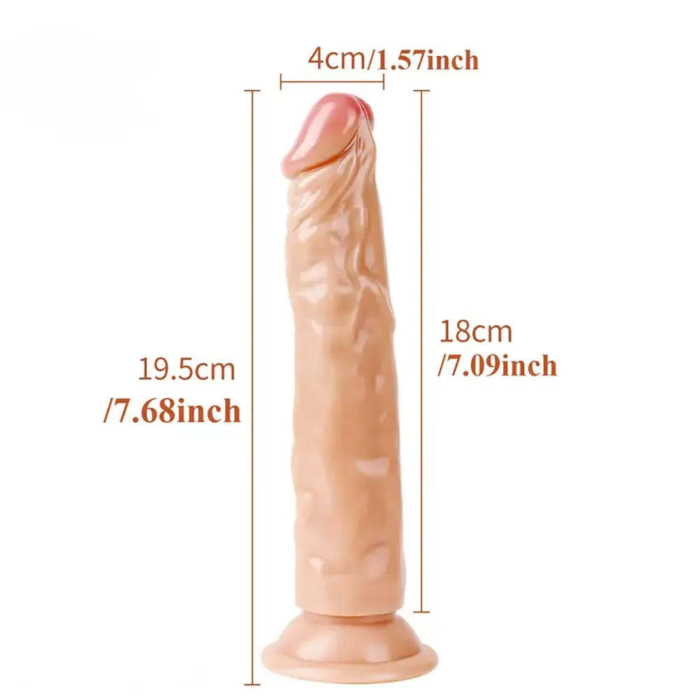 7.68in Realistic Touch Comfortable Washable Dildo With Suction Cup