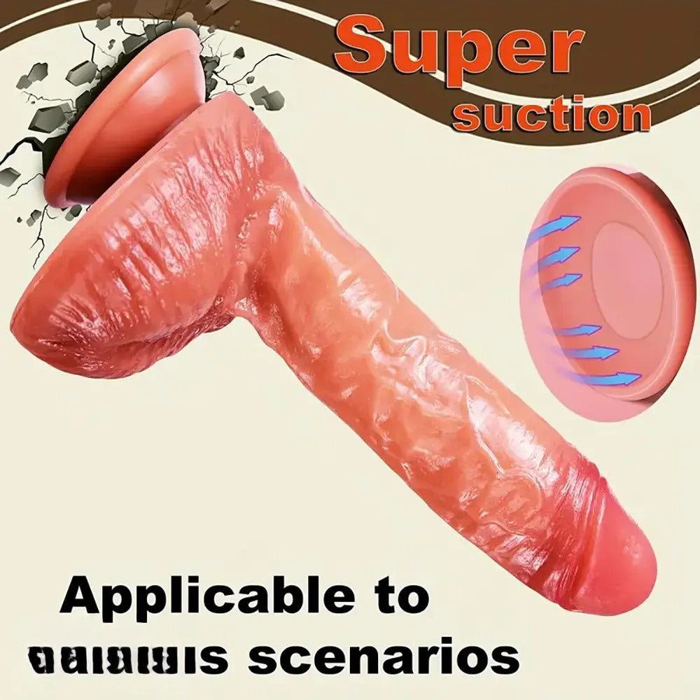 7.68in Remote Control Thrusting Vibrating Heating Silicone Big Real Dildo