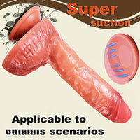 7.68in Remote Control Thrusting Vibrating Heating Silicone Big Real Dildo