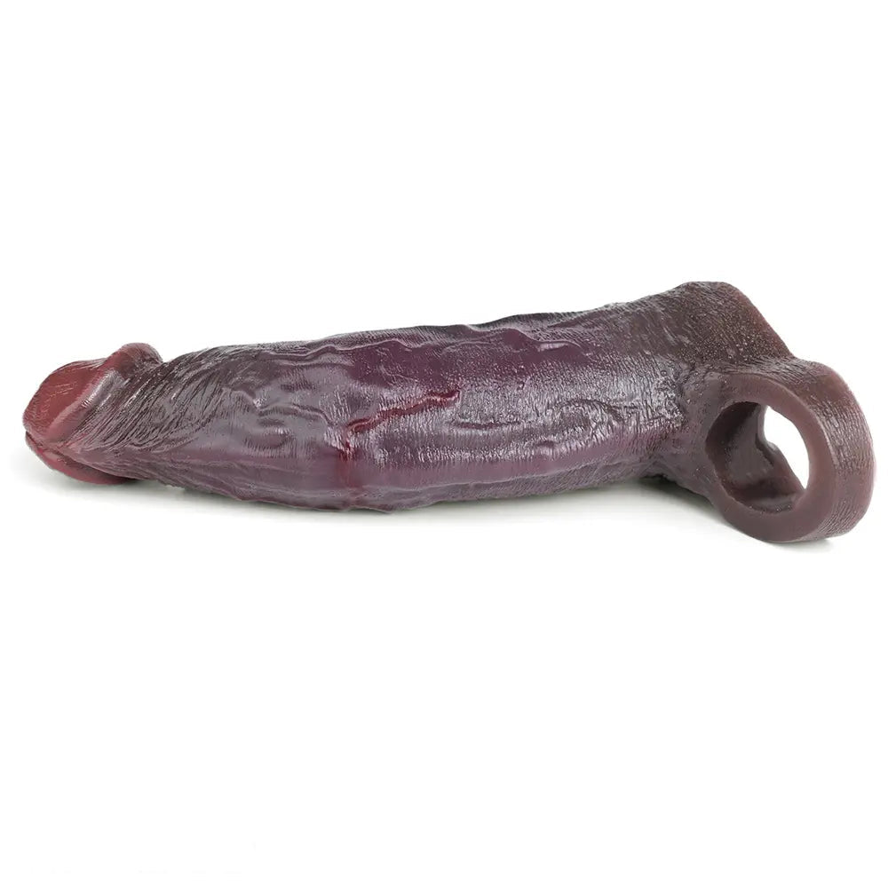 7.68in Reusable Silicone Penis Sleeve Super Soft Silicone Dildo Sleeve