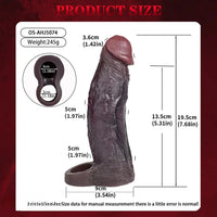 7.68in Reusable Silicone Penis Sleeve Super Soft Silicone Dildo Sleeve