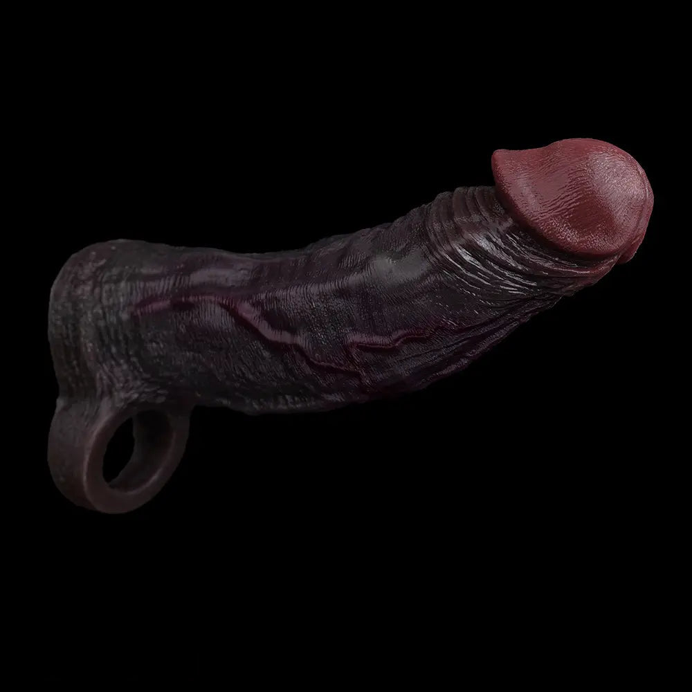 7.68in Reusable Silicone Penis Sleeve Super Soft Silicone Dildo Sleeve