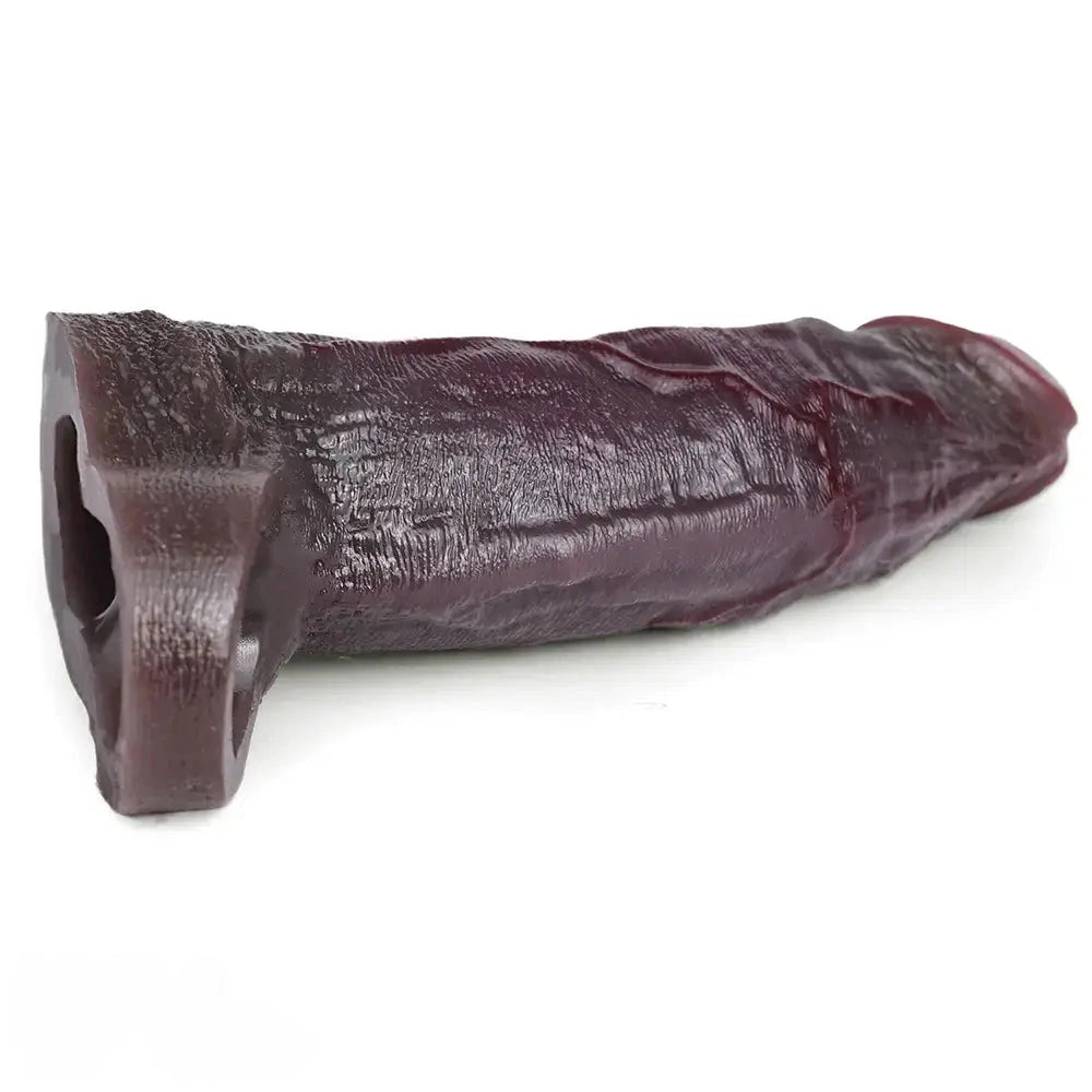 7.68in Reusable Silicone Penis Sleeve Super Soft Silicone Dildo Sleeve