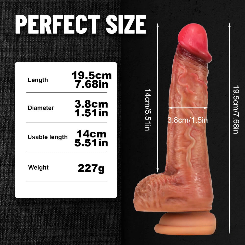 7.68in Silicone Soft Penis With Suction Cup Dildo For Women