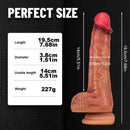 7.68in Silicone Soft Penis With Suction Cup Dildo For Women