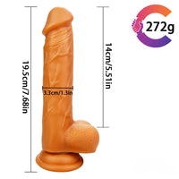 7.68in Skin Touching Soft Elastic Dildo With Lifelike Veins For Female