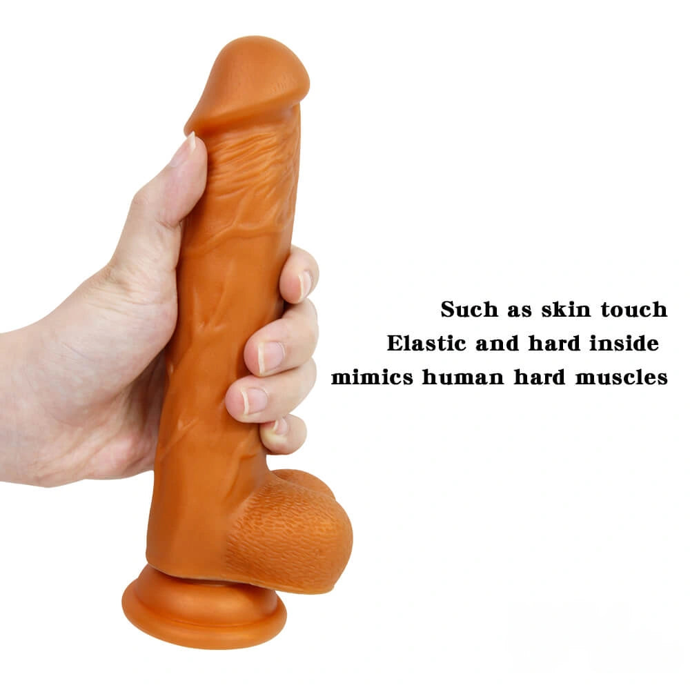 7.68in Skin Touching Soft Elastic Dildo With Lifelike Veins For Female