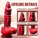 7.68in Telescopic Heating Vibrating Dragon Silicone Soft Auto Odd Dildo