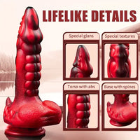 7.68in Telescopic Heating Vibrating Dragon Silicone Soft Auto Odd Dildo