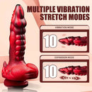 7.68in Telescopic Heating Vibrating Dragon Silicone Soft Auto Odd Dildo