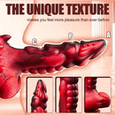 7.68in Telescopic Heating Vibrating Dragon Silicone Soft Auto Odd Dildo
