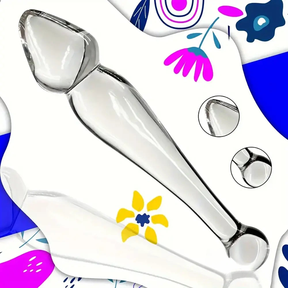 7.68in Unisex Glass Double Heads Dildo External Anal Opener