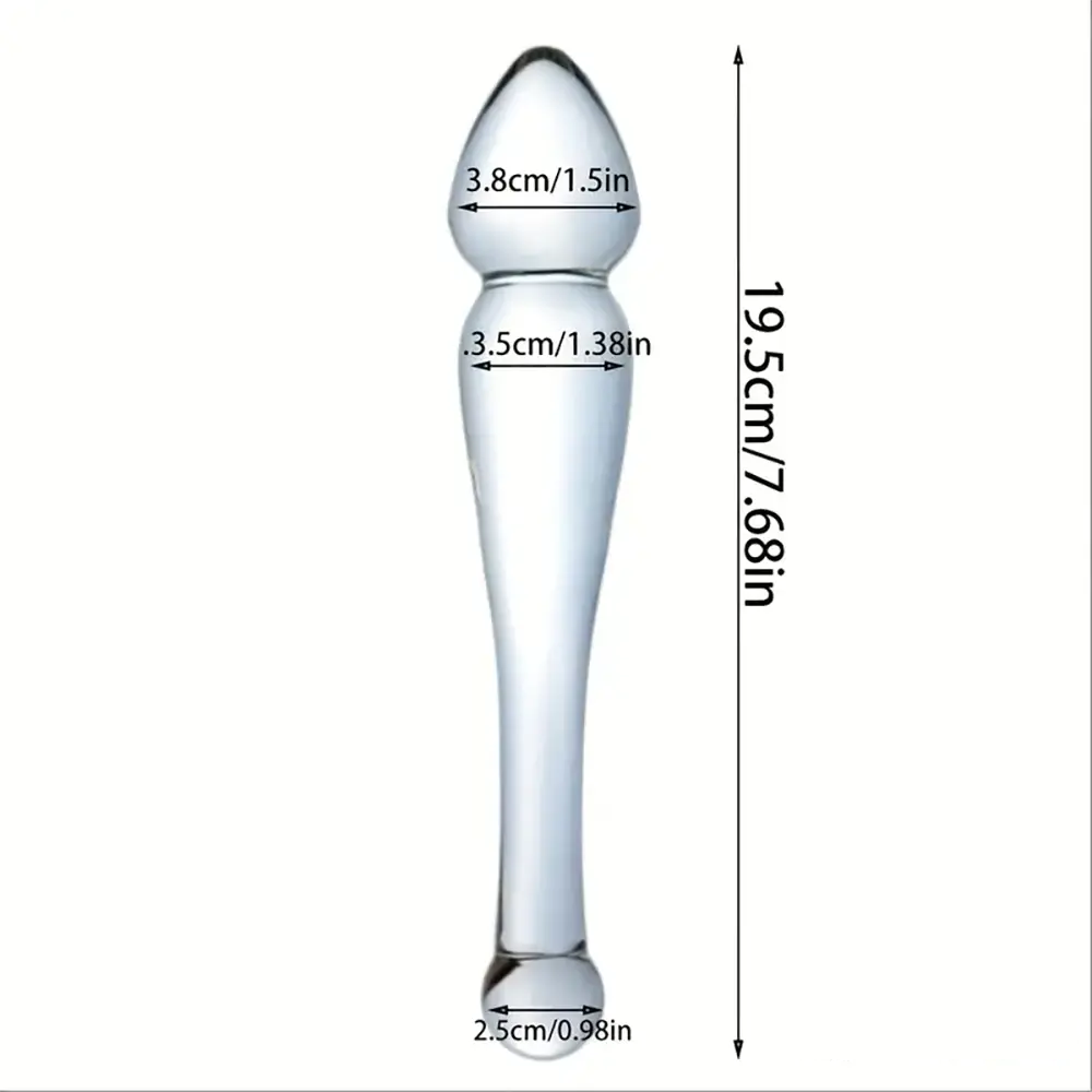 7.68in Unisex Glass Double Heads Dildo External Anal Opener