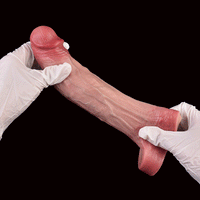 7.68in Vibrating Real Automatic Silicone Hollow Dildo Sleeve Cock Extender