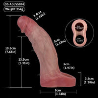 7.68in Vibrating Real Automatic Silicone Hollow Dildo Sleeve Cock Extender