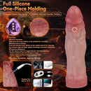 7.68in Vibrating Real Automatic Silicone Hollow Dildo Sleeve Cock Extender