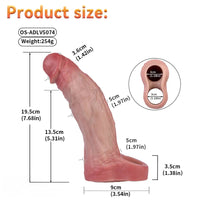 7.68in Vibrating Real Automatic Silicone Hollow Dildo Sleeve Cock Extender
