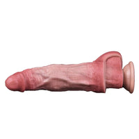 7.68in Vibrating Real Automatic Silicone Hollow Dildo Sleeve Cock Extender