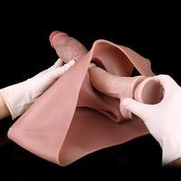 7.68in Wear Hollow Dildo Sleeve Pants Silicone Pants For Thicken Penis