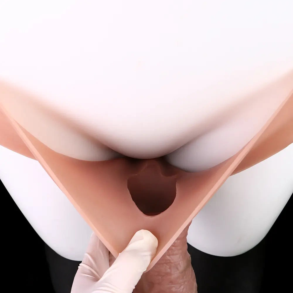 7.68in Wear Hollow Dildo Sleeve Pants Silicone Pants For Thicken Penis