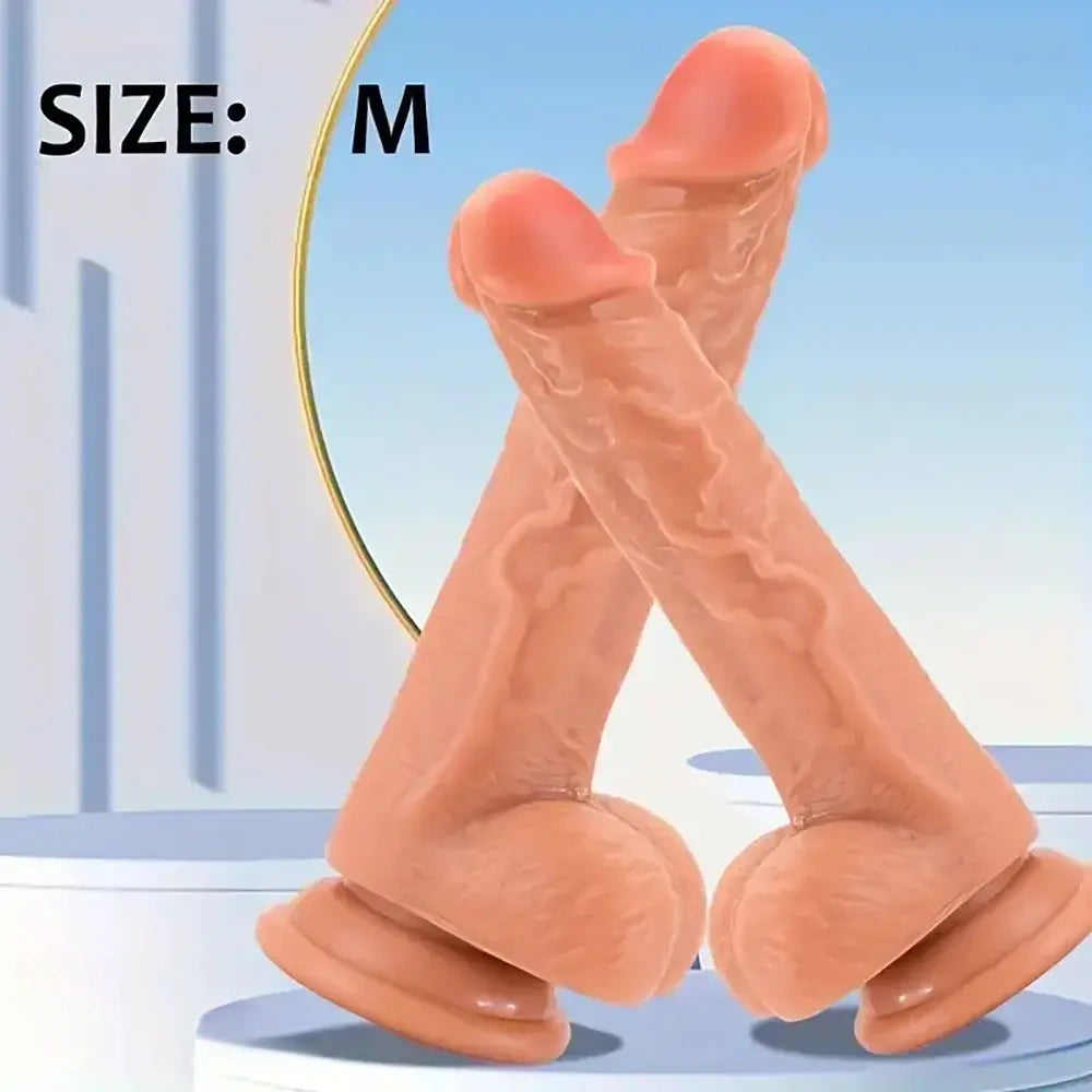 7.69in Lifelike Veins Hands-Free G-Spot Stimulation Dildo Anal Toy