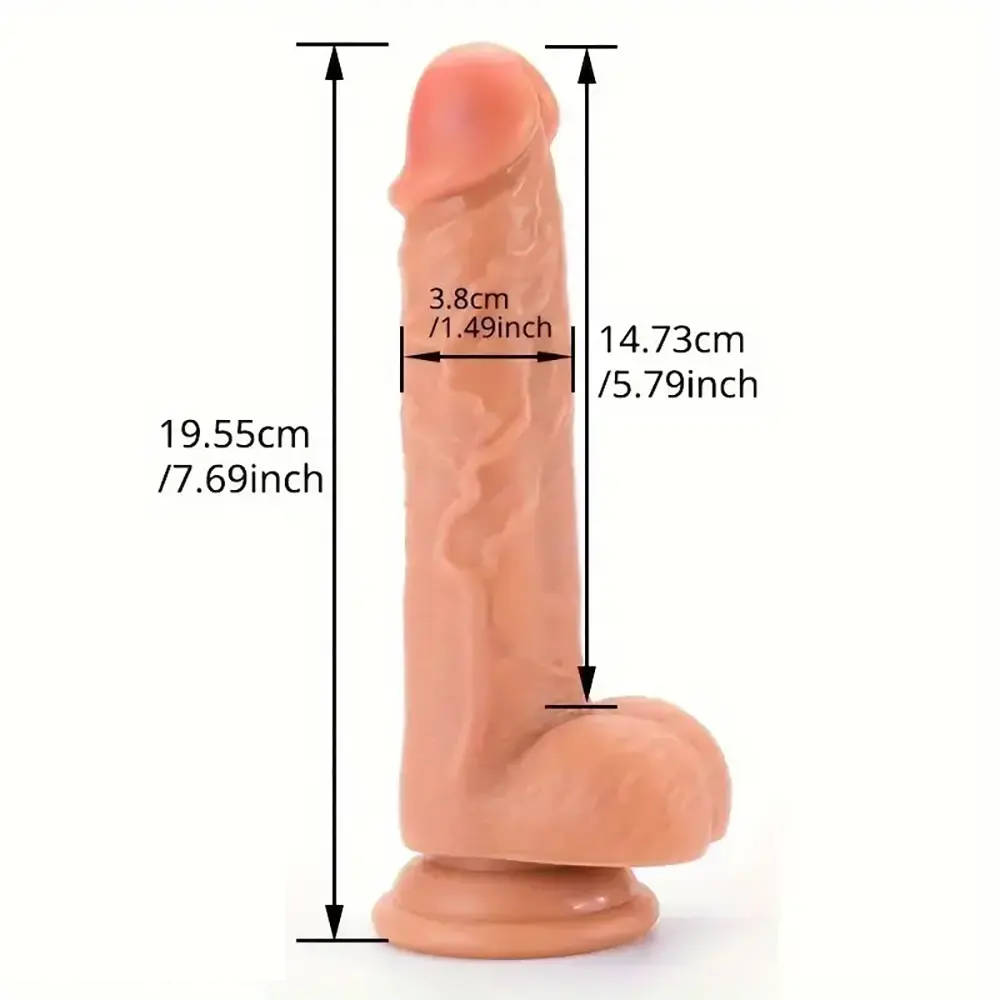 7.69in Lifelike Veins Hands-Free G-Spot Stimulation Dildo Anal Toy