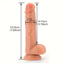 7.69in Lifelike Veins Hands-Free G-Spot Stimulation Dildo Anal Toy