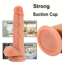 7.69in Lifelike Veins Hands-Free G-Spot Stimulation Dildo Anal Toy