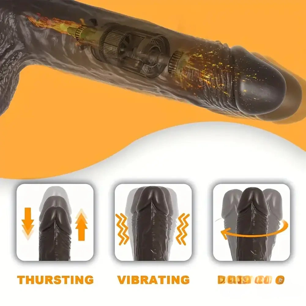 7.6in 8.66in Swing Vibrating Thrusting Big Silicone Soft Heated Dildo