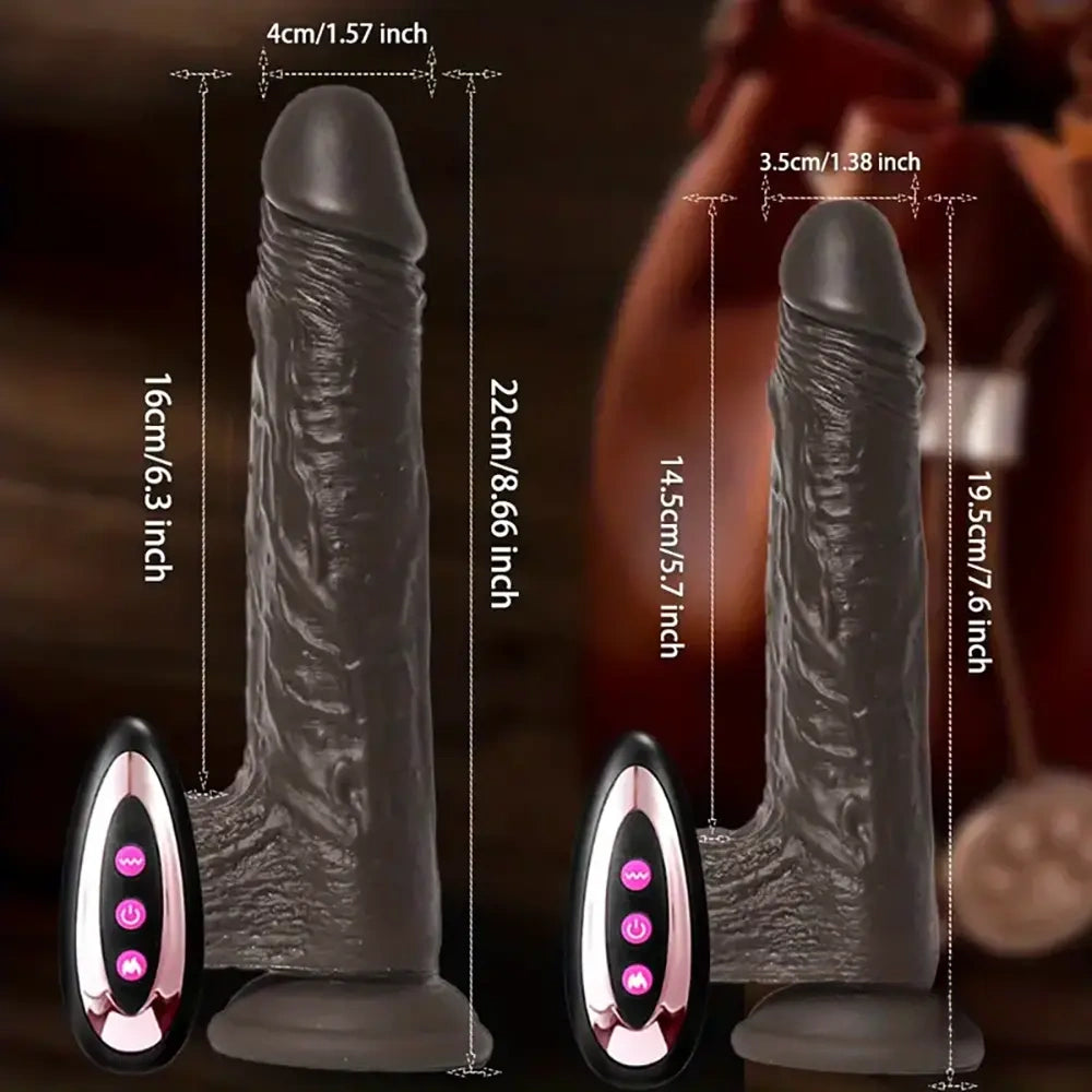 7.6in 8.66in Swing Vibrating Thrusting Big Silicone Soft Heated Dildo